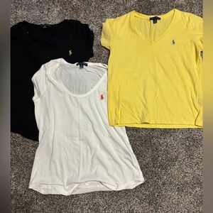 Ralph Lauren V-Neck T-Shirts - Black, White, Yellow